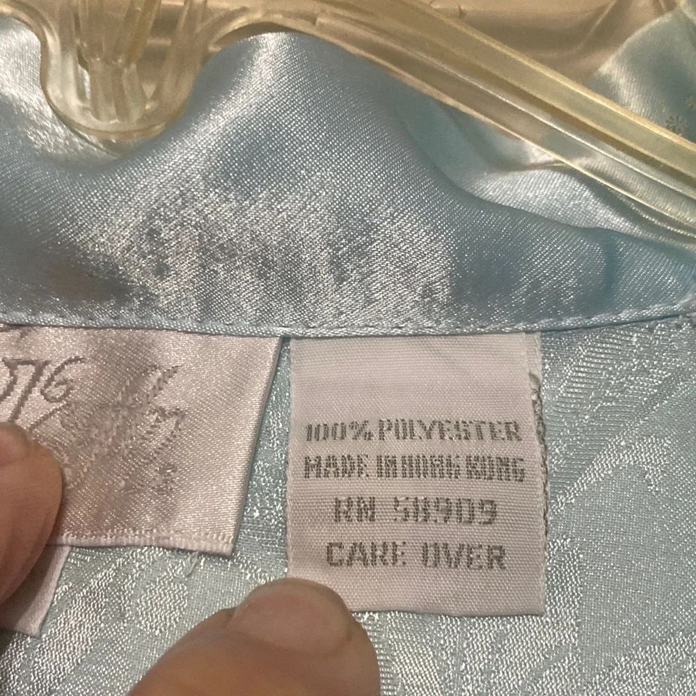 Elegant Light Blue Patterned Women's Robe - Picture 3 of 8